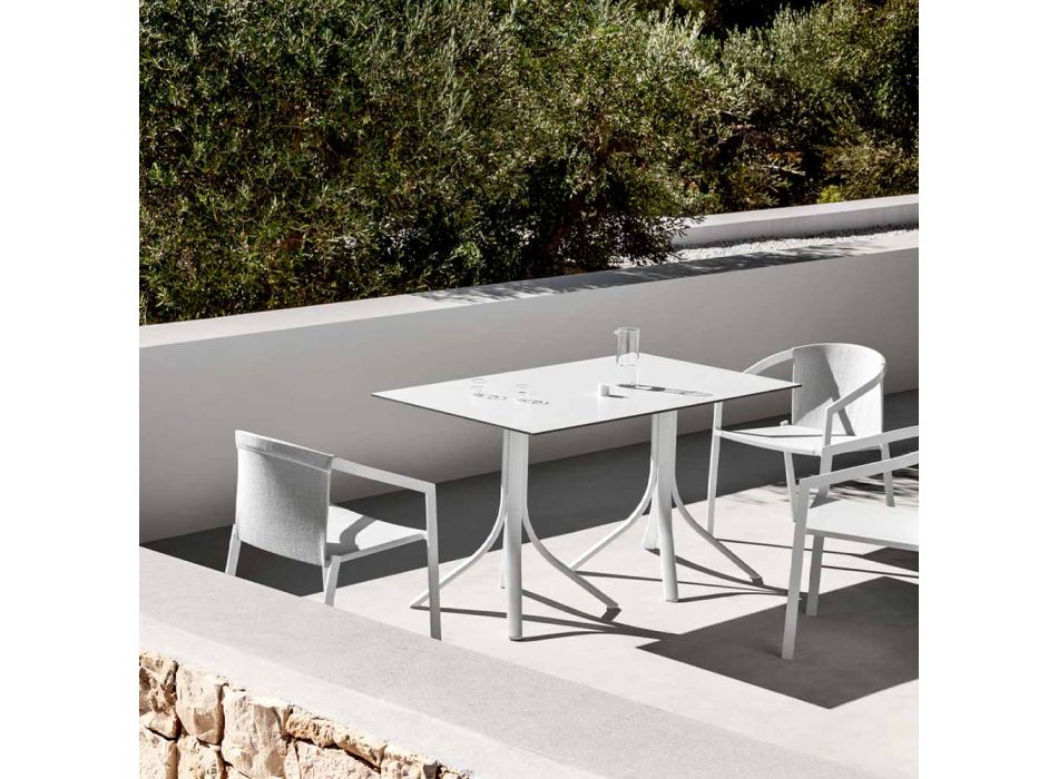 Table de jardin de luxe en aluminium et Hpl blanc ou bronze - Filomena Viadurini