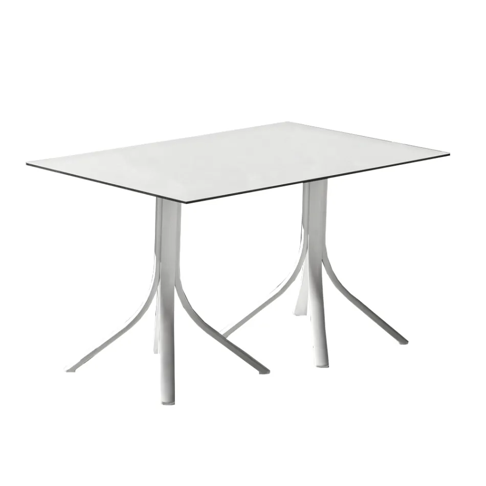Table de jardin de luxe en aluminium et Hpl blanc ou bronze - Filomena Viadurini