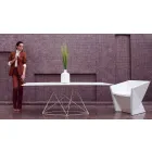 Table de jardin moderne en polypropylène et acier inoxydable Faz Vondom Viadurini