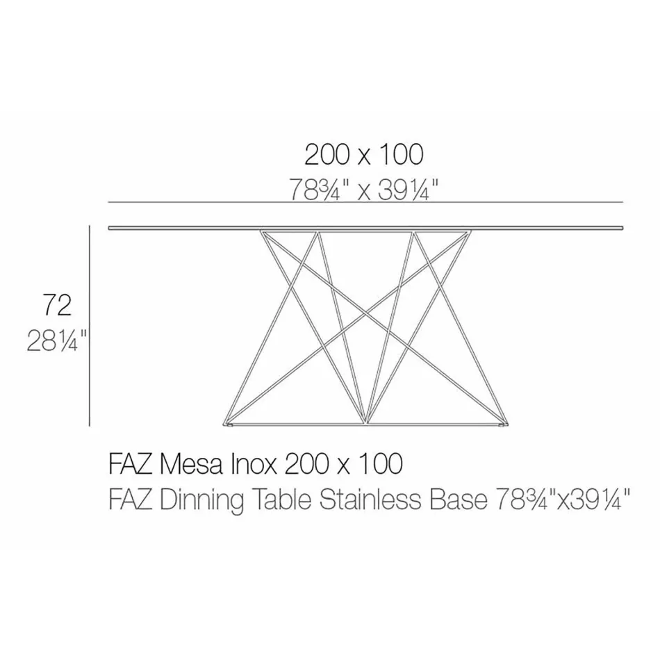 Table de jardin moderne en polypropylène et acier inoxydable Faz Vondom Viadurini