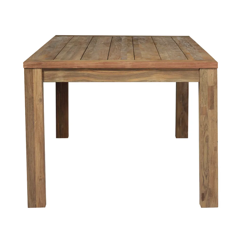 Table de jardin rectangulaire en teck recyclé - Elianto  Viadurini