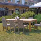 Table de jardin rectangulaire en teck recyclé - Elianto  Viadurini