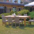 Table de jardin rectangulaire en teck recyclé - Elianto 