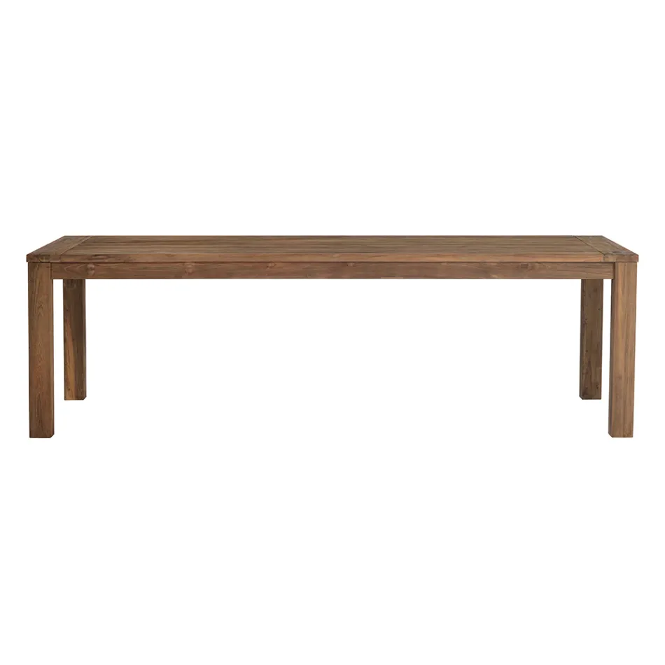 Table de jardin rectangulaire en teck recyclé - Elianto  Viadurini