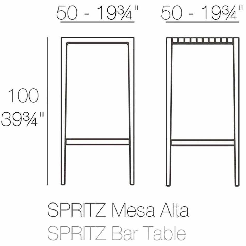 Table de jardin Spritz de Vondom en polypropylène et fibre de verre Viadurini