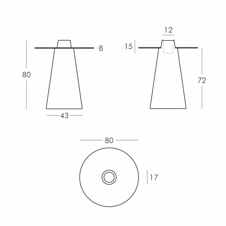 Verre en polyéthylène brillant pour table d’intérieur Slide Peak (H80) fabriqué en Italie Viadurini