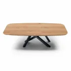 Table à manger en forme de tonneau avec plateau plaqué Made in Italy - Settimmio Viadurini