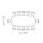 Table à manger en forme de tonneau avec plateau plaqué Made in Italy - Settimmio Viadurini