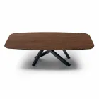 Table à manger en forme de tonneau avec plateau plaqué Made in Italy - Settimmio Viadurini