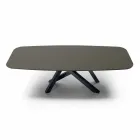 Table à manger de luxe Made in Italy en forme de tonneau en Fenix et acier - Settimmio Viadurini
