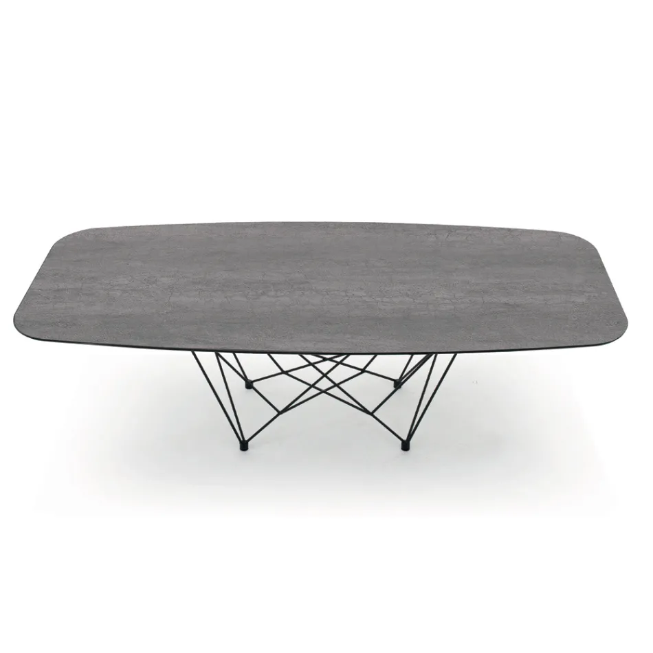 Table à manger en forme de tonneau en hypermarbre Made in Italy - Ezzellino Viadurini