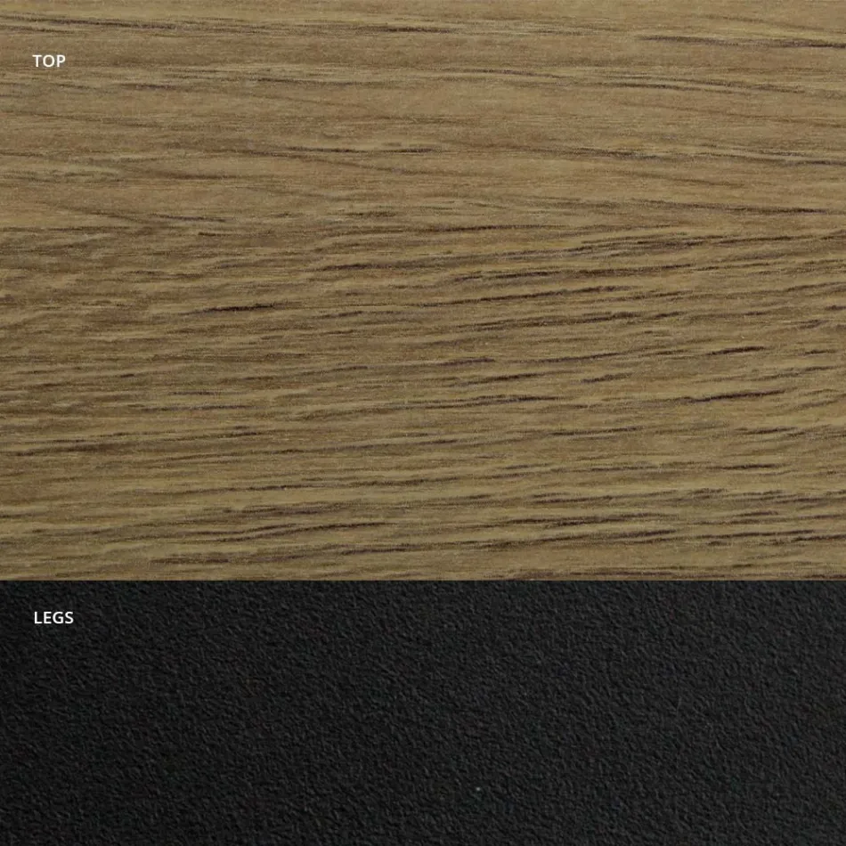 Table à manger en forme de tonneau en stratifié effet bois fabriquée en Italie - Cave Viadurini