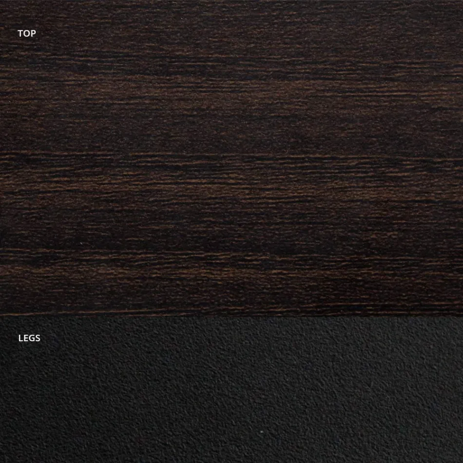 Table à manger en forme de tonneau en stratifié effet bois fabriquée en Italie - Cave Viadurini