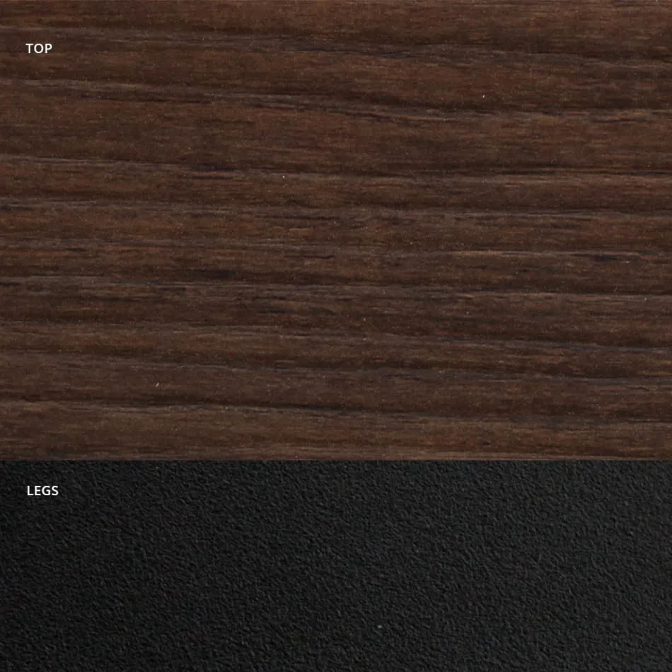 Table à manger en forme de tonneau en stratifié effet bois fabriquée en Italie - Cave Viadurini