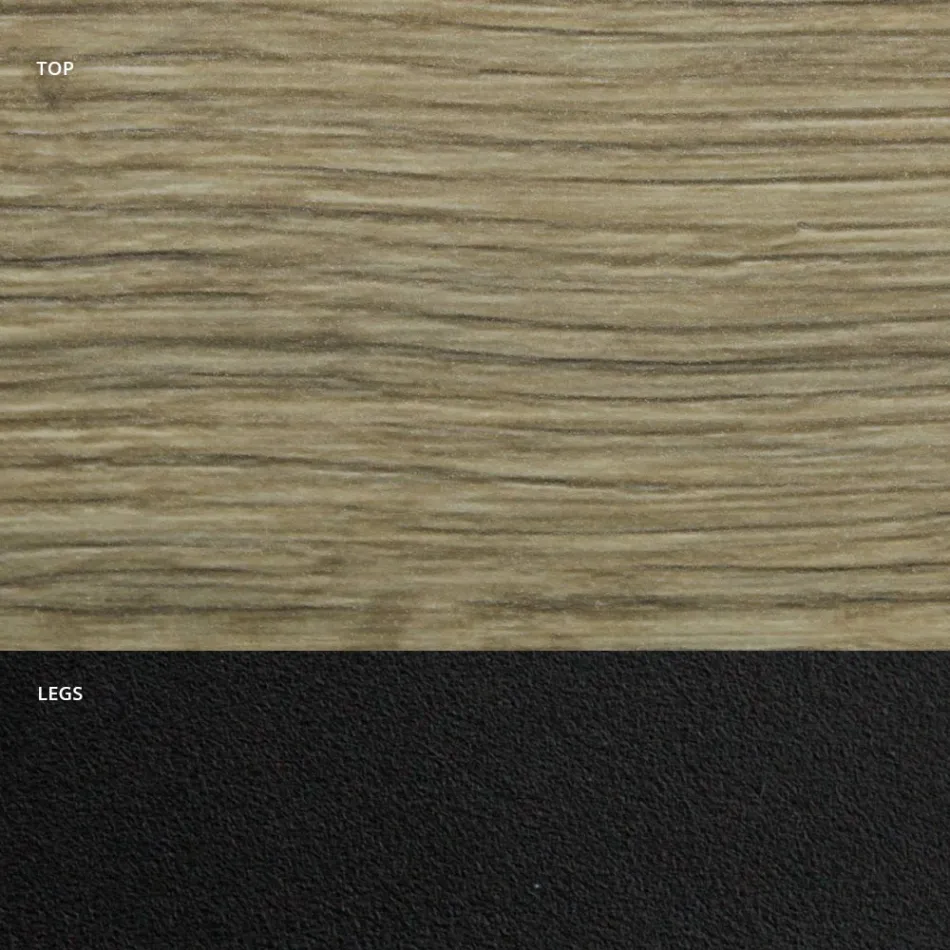 Table à manger en forme de tonneau en stratifié effet bois fabriquée en Italie - Cave Viadurini