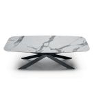 Table à manger en forme de tonneau en stratifié effet marbre fabriquée en Italie - Grotta Viadurini