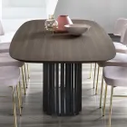 Table à manger Barrel en bois et métal noir Made in Italy - Alfero Viadurini