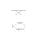 Table à manger en forme de tonneau en verre et acier fabriquée en Italie - Cave Viadurini