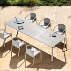 Table à manger d'extérieur extensible 318 cm en aluminium et grès - Filomena Viadurini