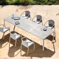 Table à manger extensible d'extérieur 318 cm en aluminium et grès - Filomena