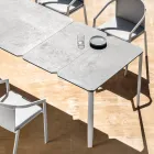 Table à manger d'extérieur extensible 318 cm en aluminium et grès - Filomena Viadurini