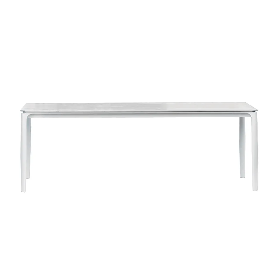 Table à manger d'extérieur extensible 318 cm en aluminium et grès - Filomena Viadurini
