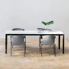 Table à manger d'extérieur extensible 318 cm en aluminium et grès - Filomena Viadurini