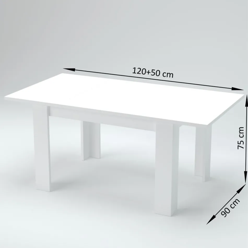 Table à manger extensible jusqu'à 170 cm design en bois durable - Perro Viadurini