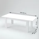 Table à manger extensible à 210 cm Design en bois durable - Perro Viadurini