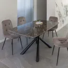 Table à manger extensible jusqu'à 230 cm en vitrocéramique et métal - Kinari Viadurini