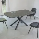 Table à manger extensible jusqu'à 230 cm en vitrocéramique et métal - Kinari Viadurini