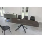 Table à manger extensible jusqu'à 230 cm en vitrocéramique et métal - Kinari Viadurini