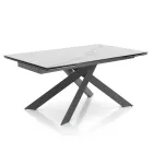 Table à manger extensible jusqu'à 240 cm en céramique et acier - Relief Viadurini