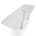 Table à manger extensible à 240 cm en céramique effet marbre - Poséidon Viadurini