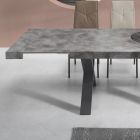 Table à Manger Extensible à 260 cm Effet Béton Moderne - Lenova Viadurini