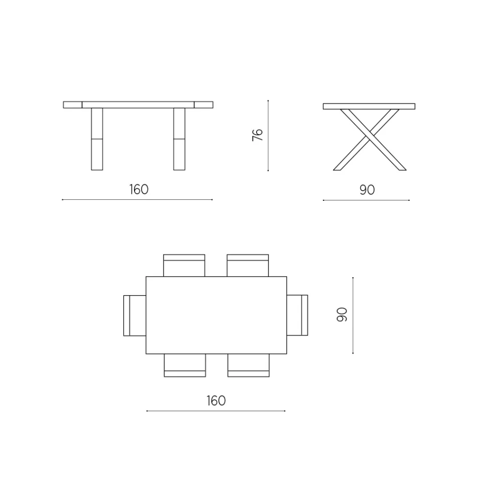 Table à manger extensible jusqu'à 260 cm effet bois Made in Italy - Lenova Viadurini