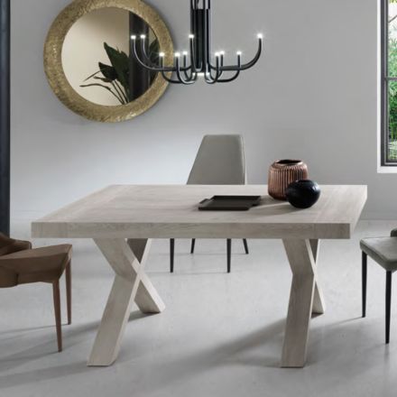 Table à manger extensible jusqu'à 260 cm effet bois Made in Italy - Lenova Viadurini