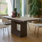 Table à manger extensible jusqu'à 298 cm en céramique et métal fabriquée en Italie - Tournesol Viadurini
