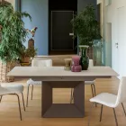 Table à manger extensible jusqu'à 298 cm en céramique et métal fabriquée en Italie - Tournesol Viadurini