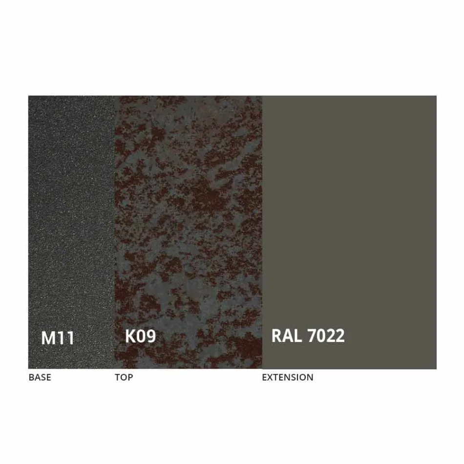 Table à manger extensible jusqu'à 298 cm en métal et plateau en céramique - Anaconda Viadurini