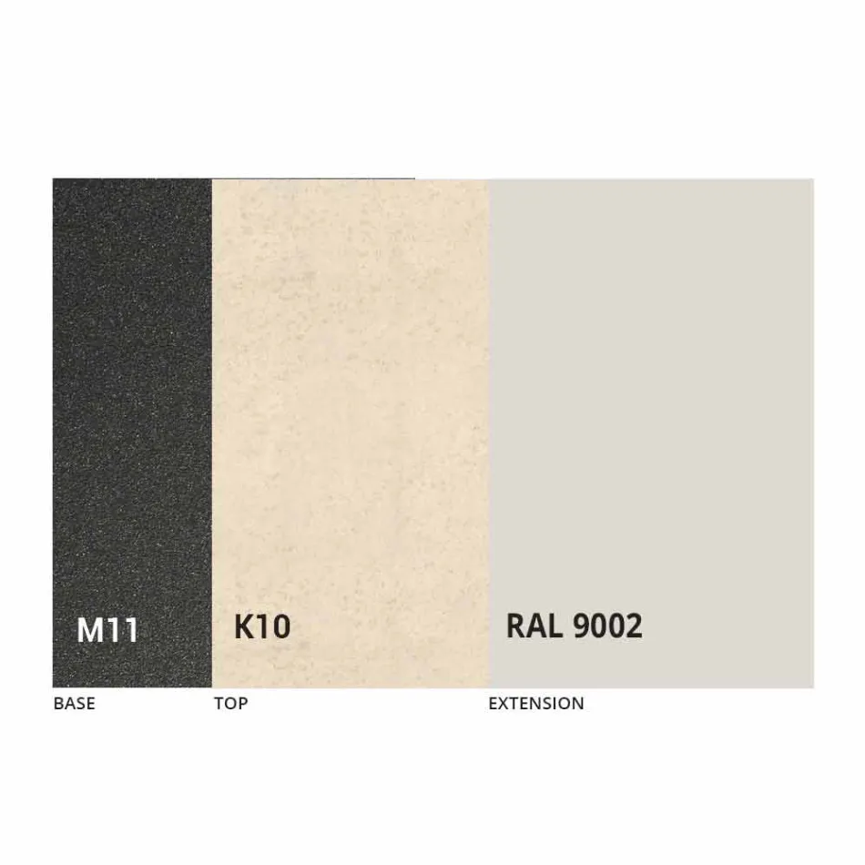 Table à manger extensible jusqu'à 298 cm en métal et plateau en céramique - Anaconda Viadurini