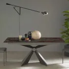 Table à manger extensible jusqu'à 298 cm en métal et plateau en céramique - Anaconda Viadurini