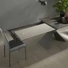 Table à manger extensible jusqu'à 298 cm en métal et plateau en céramique - Anaconda Viadurini