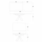 Table à manger extensible jusqu'à 298 cm en métal et plateau en céramique - Anaconda Viadurini