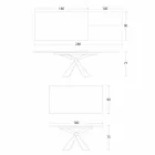 Table à manger extensible jusqu'à 298 cm en métal et plateau en céramique - Anaconda Viadurini