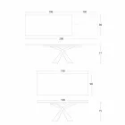 Table à manger extensible jusqu'à 298 cm en métal et plateau en céramique - Anaconda Viadurini