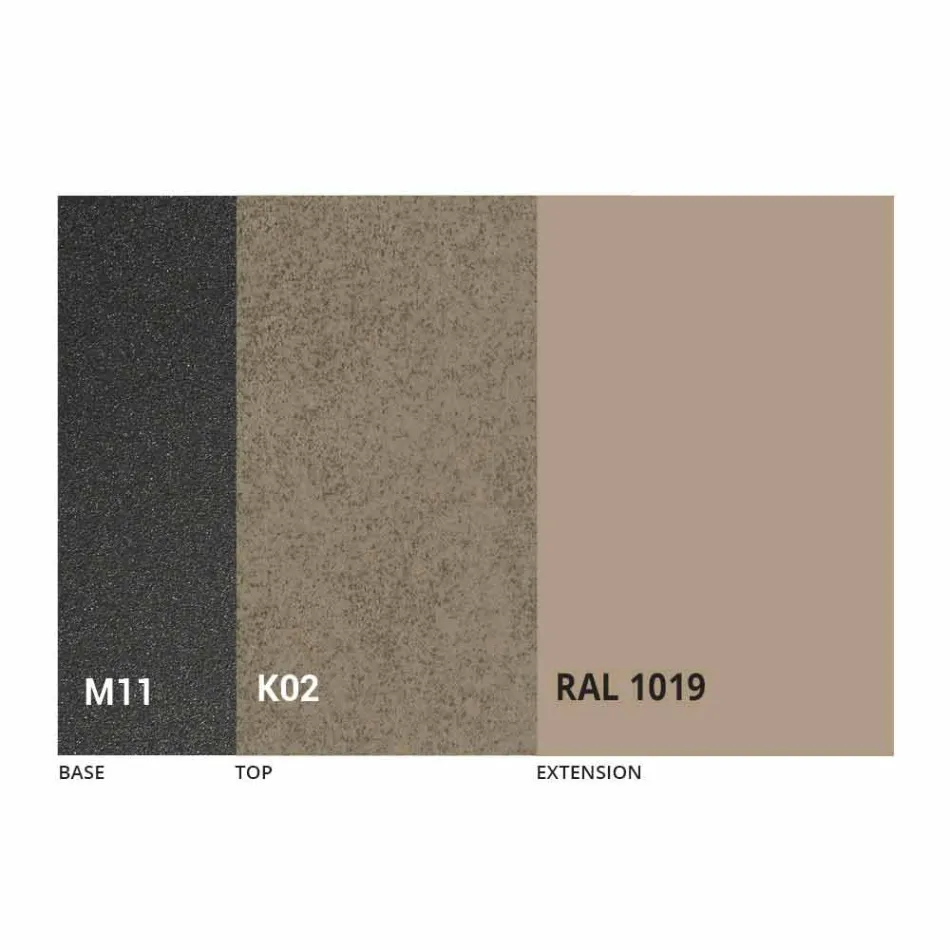 Table à manger extensible jusqu'à 298 cm en métal et plateau en céramique - Anaconda Viadurini