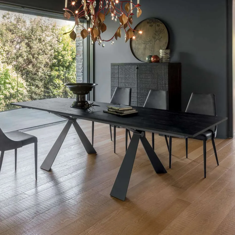 Table à manger extensible à 298 cm en mélamine Made in Italy - Fedemo Viadurini