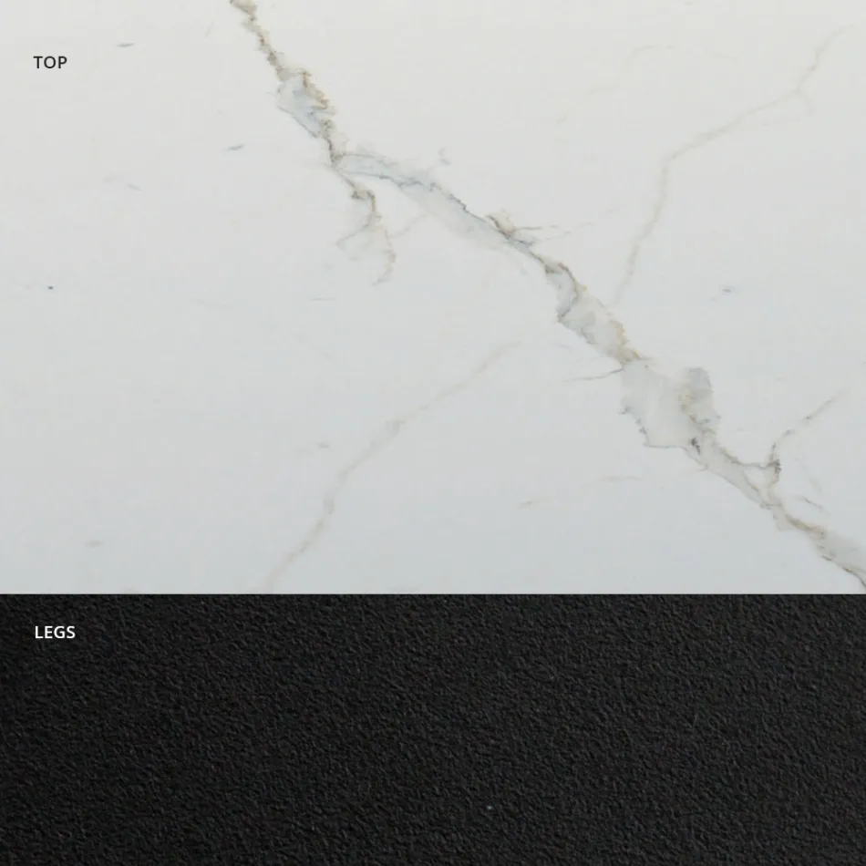 Table à manger extensible jusqu'à 300 cm en hypermarbre Made in Italy - Grotta Viadurini