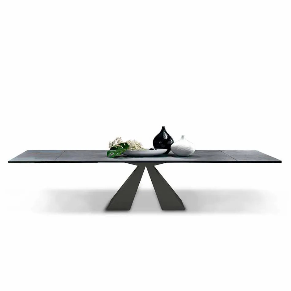 Table à manger extensible jusqu'à 300 cm en stratifié HPL fabriquée en Italie - Dalmatien Viadurini